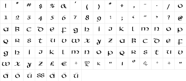 HassianUncial Regular  glyph index