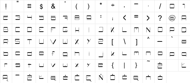 ryszard Regular  glyph index