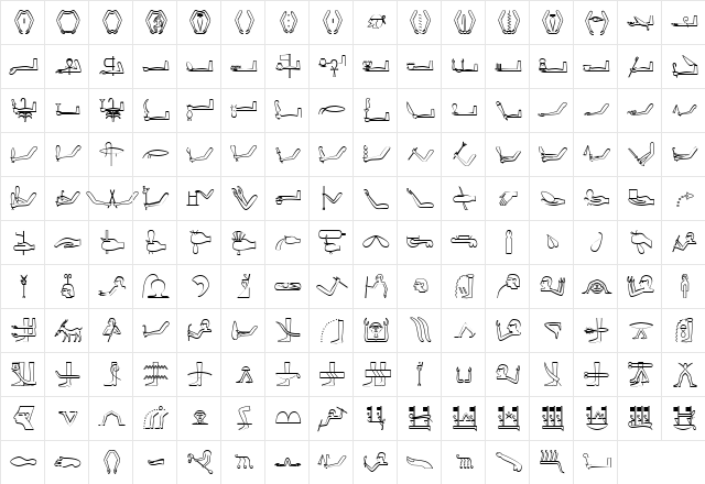 GlyphExtLibG Medium  glyph index