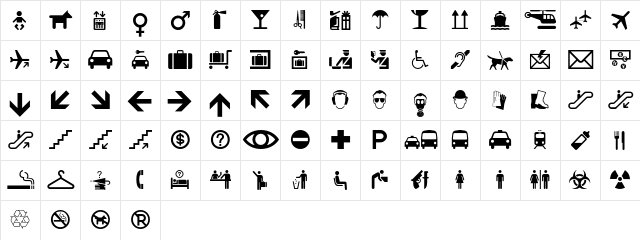 MiniPics International  glyph index