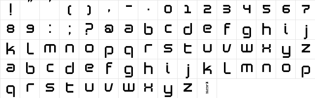 Blutter Regular  glyph index