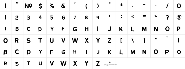 LHF Garner REGULAR Regular  glyph index