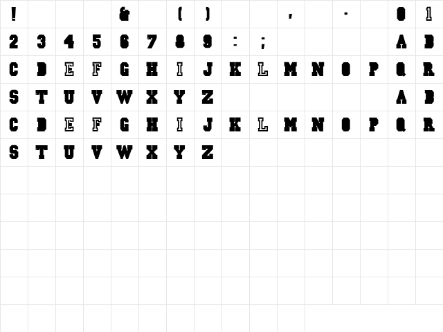 Chunks 1 Regular  glyph index