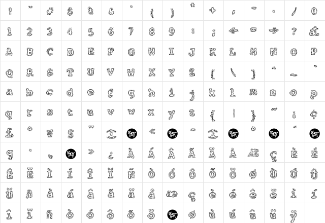 F2FAllineato LT Std Regular  glyph index