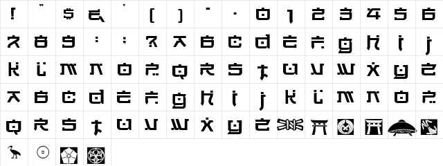 Hirosh Normal  glyph index