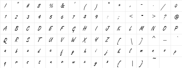 Runner Teas Regular  glyph index