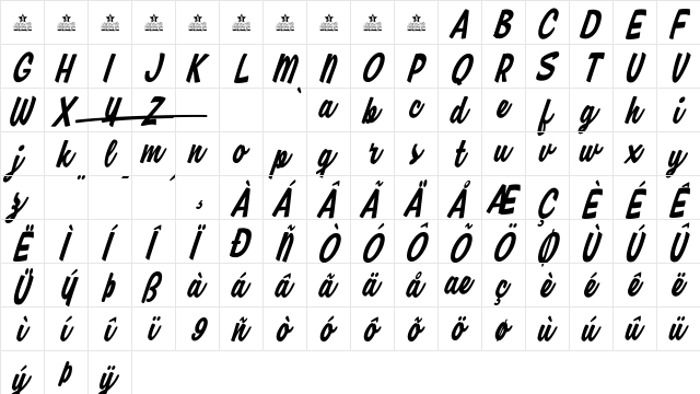 Ripmonsters Personal Use Regular  glyph index