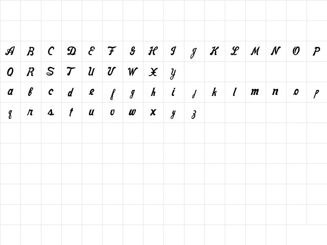 Nike Script Regular  glyph index