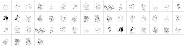 KR Color Me Christmas 2002 Regular  glyph index