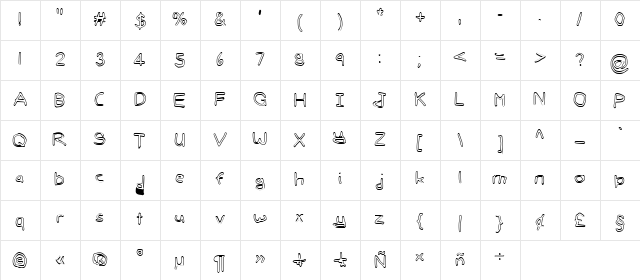 Gee_WP_Handwriting_2016_Outli Regular  glyph index