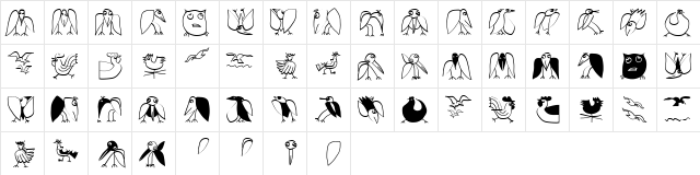 LateBirds Regular  glyph index