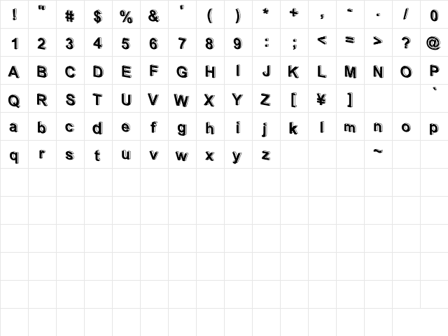 D3 Parallelism Regular  glyph index