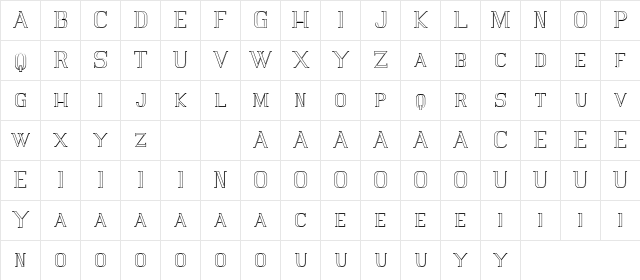 Vlorens Flower DEMO Outline  glyph index