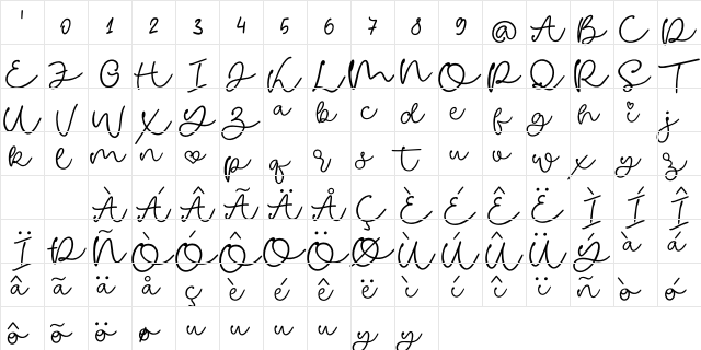 Some Love Demo Script  glyph index