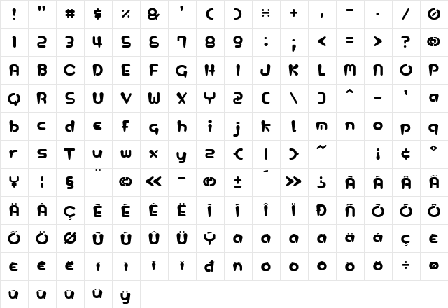 HGL OrangeLigh  glyph index