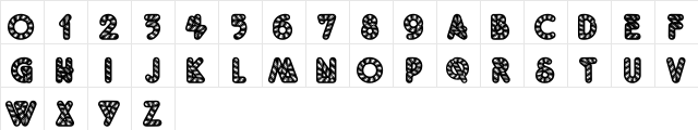 Pfeffermintz Regular  glyph index