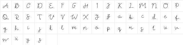 Best Signature Font Regular  glyph index