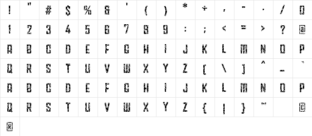 Fracture5758 Regular  glyph index