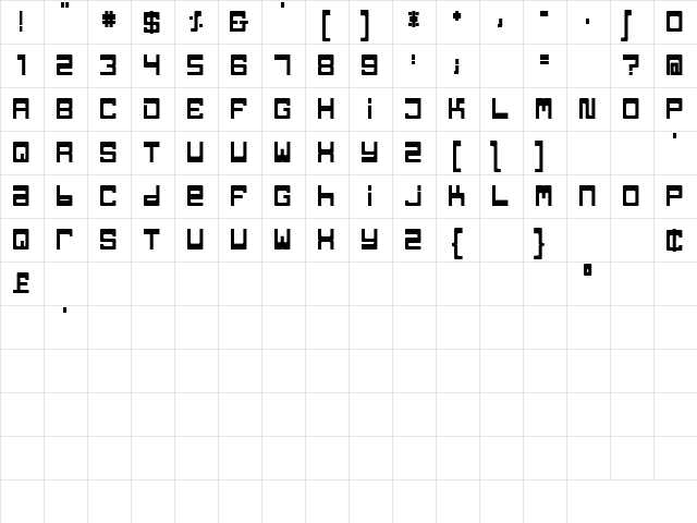 TPF Jaib Bold  glyph index