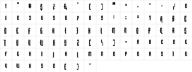 The End Of Days Regular  glyph index