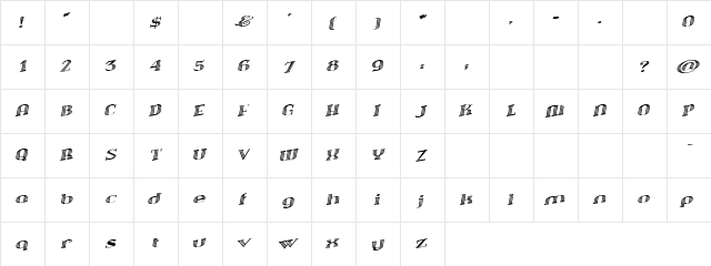 Whaddyasay Regular  glyph index