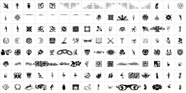 DavysDingbats Regular  glyph index