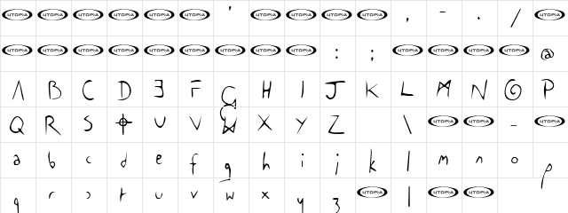 The Cowboy Font Regular  glyph index