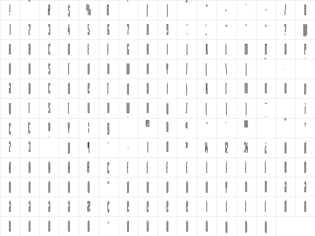 Briem Akademi Std Semibold Compressed  glyph index