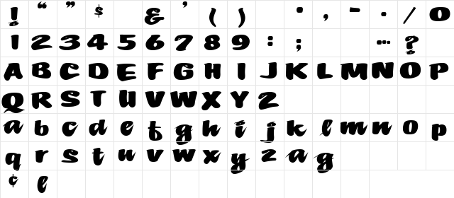 4 Happy DNA Regular  glyph index