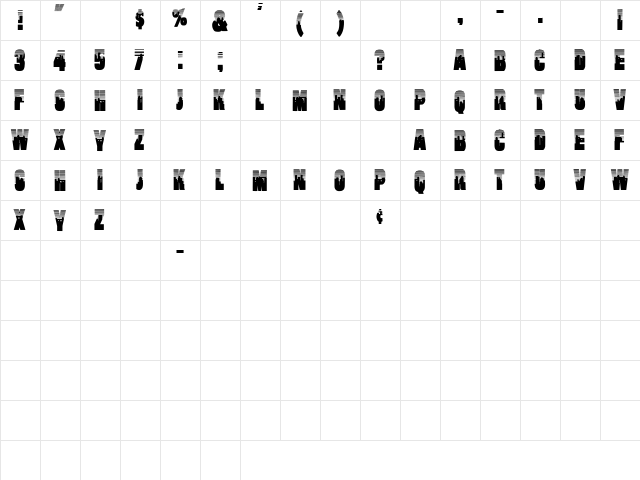Changes 3 Regular  glyph index