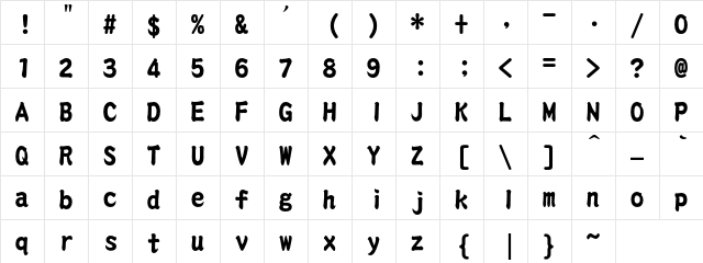 DFBangShuW8U-B5 Regular  glyph index