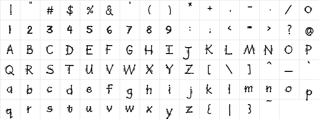 PC Dots and Bows Regular  glyph index
