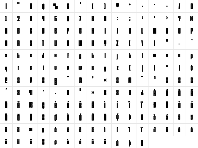 Armada BlackCompressed  glyph index