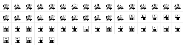 PuterBoy _KG Regular  glyph index