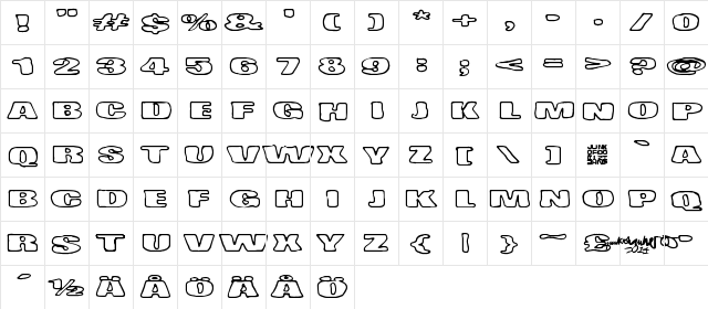 Tempo Minimo Bass Regular  glyph index