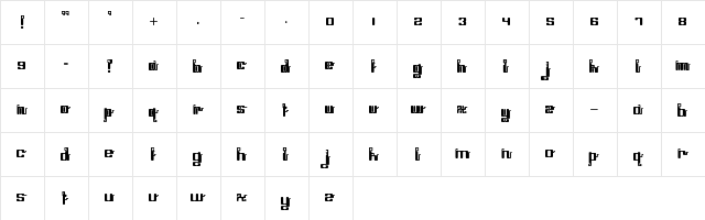 Jelly Bean Regular  glyph index