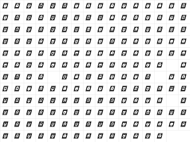 Border Base Future Italic Regular  glyph index