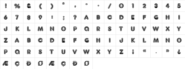 PT Schoolhouse Inline Normal  glyph index