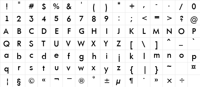 a_FuturaOrtoLt Bold  glyph index
