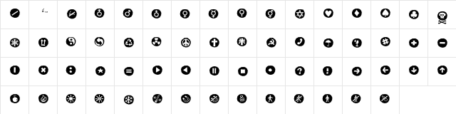 AleSignsBlackLL Regular  glyph index