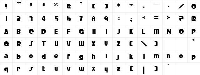 Fariene O Deir Regular  glyph index