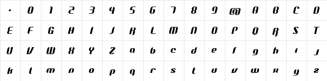 Octane Premium Regular  glyph index