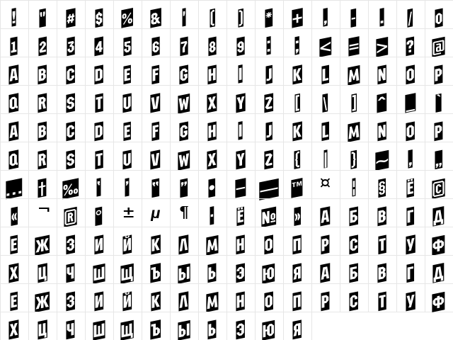 a_MachinaNovaCmUp Medium  glyph index