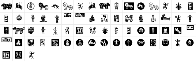 MotherAfricaArchetypo Regular  glyph index