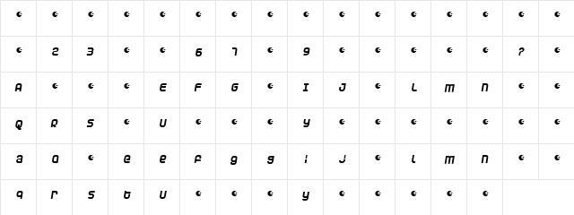 Dunebug Alternates 45MPH Regular  glyph index