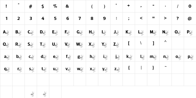 ADFBEasterBunny Regular  glyph index