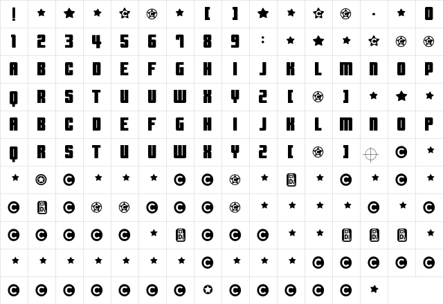 Clearwerkkraftremix Regular  glyph index