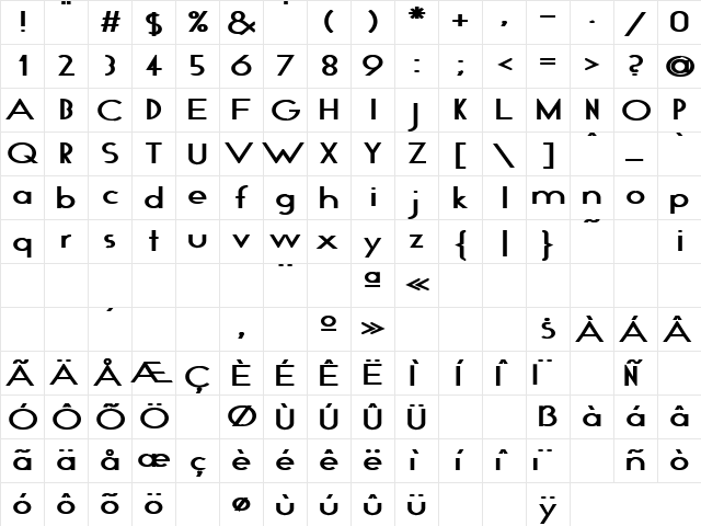 Time 4 Bold  glyph index