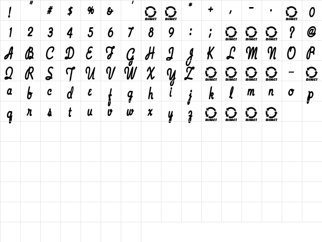 FoolsGold Regular  glyph index