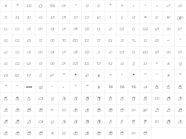Police Cruiser Outline Italic Italic  glyph index